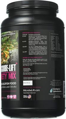 Show full view: Microbe-Lift Legacy Variety Mix Floating Pellets & Sticks Koi & Goldfish Food, 2.25-lb jar slide 4 of 8