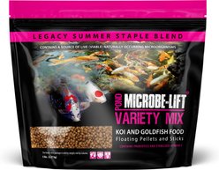 Microbe-Lift Legacy Variety Mix Floating Pellets & Sticks Koi & Goldfish Food, 5-lb tub