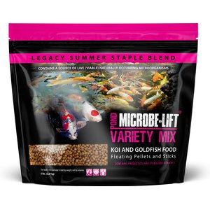 Microbe-Lift Legacy Variety Mix Floating Pellets & Sticks Koi & Goldfish Food, 5-lb tub