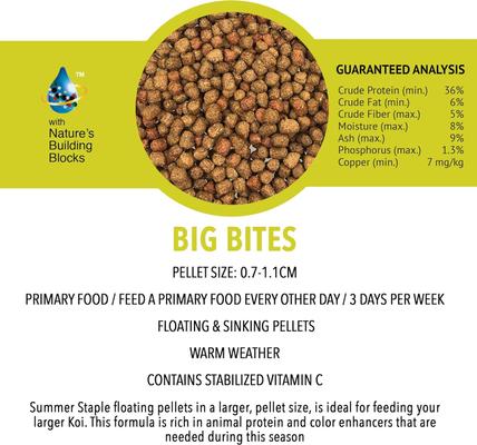 Show full view: Microbe-Lift Pond Big Bites Koi & Goldfish Food, 16.75-lb bucket slide 4 of 6