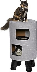 MidWest 2-Story Modern Feline Nuvo Stella Cat Condo, Silver
