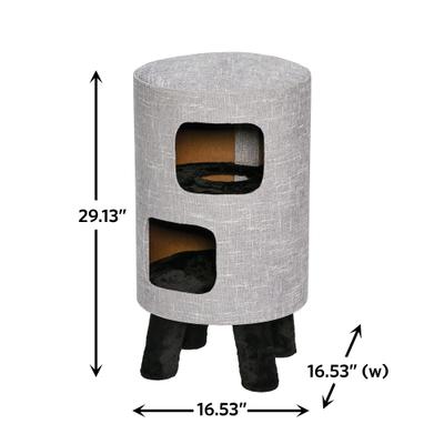 Show full view: MidWest 2-Story Modern Feline Nuvo Stella Cat Condo, Silver slide 4 of 5