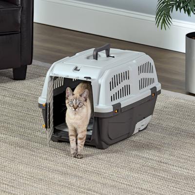 Show full view: MidWest 24-in Plastic Dog & Cat Carrier with integrated Litter Pan, Grey, Small slide 4 of 10