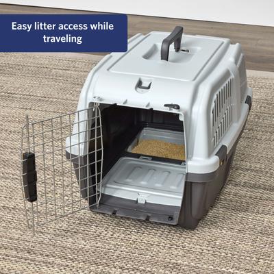 Show full view: MidWest 24-in Plastic Dog & Cat Carrier with integrated Litter Pan, Grey, Small slide 5 of 10