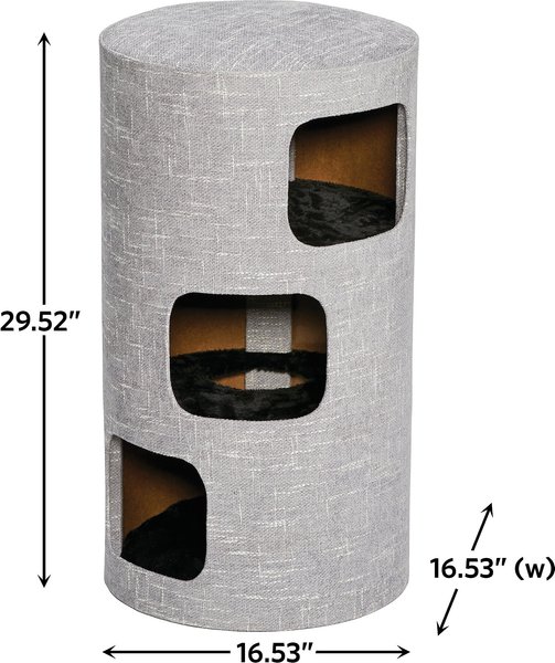 MidWest 3-Story Feline Nuvo Stella Cat Condo, Silver
