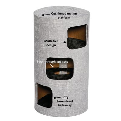 Show full view: MidWest 3-Story Feline Nuvo Stella Cat Condo, Silver slide 4 of 5
