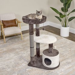 MidWest Alden 40.63-in Faux-Fur Cat Tree & Condo, Brown/Tan