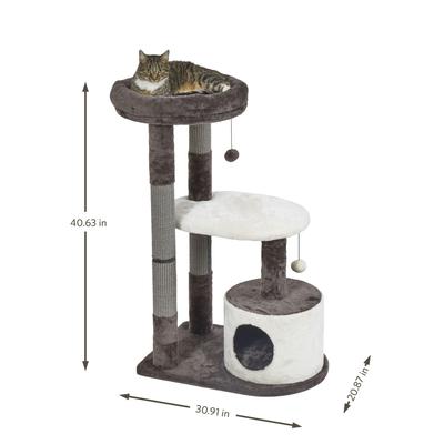Show full view: MidWest Alden 40.63-in Faux-Fur Cat Tree & Condo, Brown/Tan slide 7 of 8