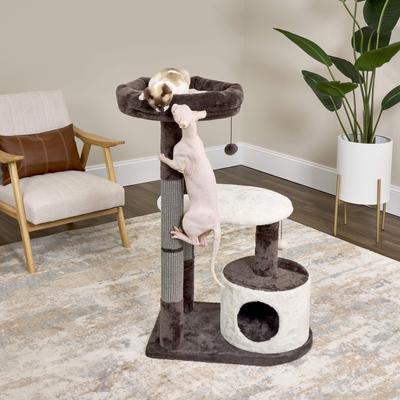 Show full view: MidWest Alden 40.63-in Faux-Fur Cat Tree & Condo, Brown/Tan slide 5 of 8