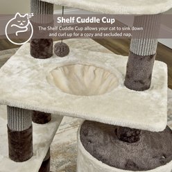 MidWest Beaumont Collapsible 58.98-in Faux-Fur Cat Tree & Condo, Brown/Tan slide 2 of 7