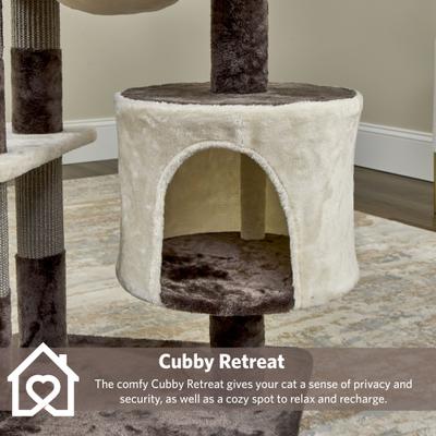 Show full view: MidWest Beaumont Collapsible 58.98-in Faux-Fur Cat Tree & Condo, Brown/Tan slide 3 of 7