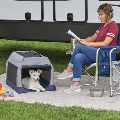 Show full view: MidWest Canine Camper Dog Tent Crate, Gray, Medium slide 3 of 9