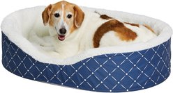 MidWest Cradle Nesting Orthopedic Bolster Cat & Dog Bed with Removable Cover, Blue/White, Medium