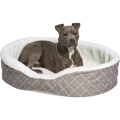 MidWest MidWest Cradle Nesting Orthopedic Bolster Cat & Dog Bed with Removable Cover, Mushroom/White, Medium