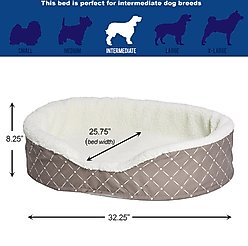 MidWest Cradle Nesting Orthopedic Bolster Cat & Dog Bed with Removable Cover, Mushroom/White, Medium slide 2 of 4