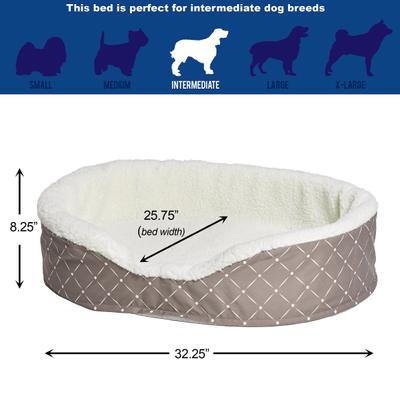 Show full view: MidWest Cradle Nesting Orthopedic Bolster Cat & Dog Bed with Removable Cover, Mushroom/White, Medium slide 2 of 5
