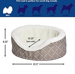MidWest Cradle Nesting Orthopedic Bolster Cat & Dog Bed with Removable Cover, Mushroom/White, Small slide 2 of 4