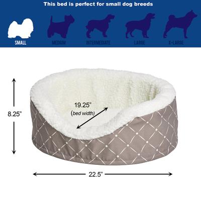 Show full view: MidWest Cradle Nesting Orthopedic Bolster Cat & Dog Bed with Removable Cover, Mushroom/White, Small slide 3 of 6
