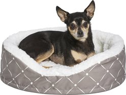 MidWest Cradle Nesting Orthopedic Bolster Cat & Dog Bed with Removable Cover, Mushroom/White, X-Small