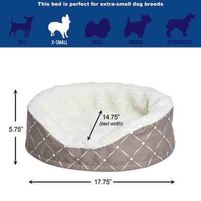 Show full view: MidWest Cradle Nesting Orthopedic Bolster Cat & Dog Bed with Removable Cover, Mushroom/White, X-Small slide 2 of 5