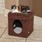 Show in main carousel: MidWest Curious Cube Cat Condo, Brown Suede slide 1 of 9