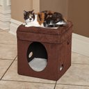 MidWest Curious Cube Cat Condo, Brown Suede