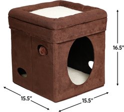 MidWest Curious Cube Cat Condo, Brown Suede slide 2 of 6