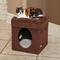 Show in main carousel: MidWest Curious Cube Cat Condo, Brown Suede slide 6 of 9