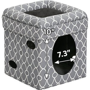 MidWest Curious Cube Cat Condo, Geometric Gray