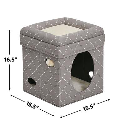 Show full view: MidWest Curious Cube Cat Condo, Geometric Mushroom slide 2 of 10