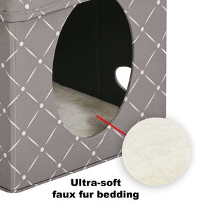 MidWest Curious Cube Cat Condo, Geometric Mushroom
