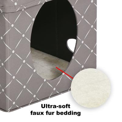 Show full view: MidWest Curious Cube Cat Condo, Geometric Mushroom slide 4 of 10