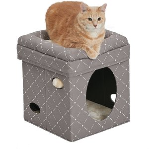 MidWest Curious Cube Cat Condo, Geometric Mushroom