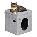 MidWest Curious Cube Cat Condo, Silver