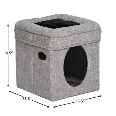 Show full view: MidWest Curious Cube Cat Condo, Silver slide 2 of 9