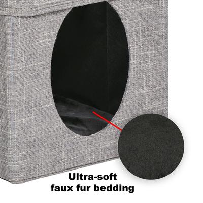 Show full view: MidWest Curious Cube Cat Condo, Silver slide 5 of 9