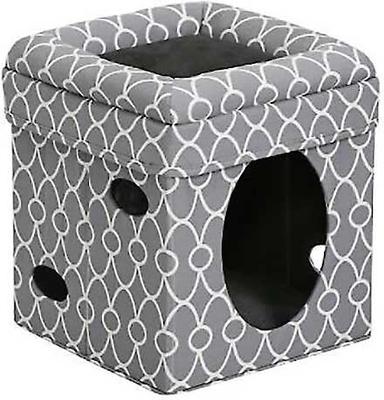 Show full view: MidWest Curious Cube Condo, Geometric Gray + Catty Scratch Cat Scratcher with Catnip, Small slide 2 of 10