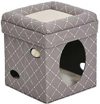 Show full view: MidWest Curious Cube Condo, Geometric Mushroom + Catty Scratch Cat Scratcher with Catnip, Small slide 2 of 10