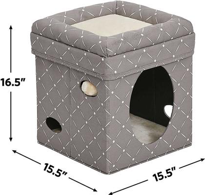 Show full view: MidWest Curious Cube Condo, Geometric Mushroom + Catty Scratch Cat Scratcher with Catnip, Small slide 3 of 10