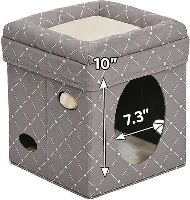 Show full view: MidWest Curious Cube Condo, Geometric Mushroom + Catty Scratch Cat Scratcher with Catnip, Small slide 4 of 10