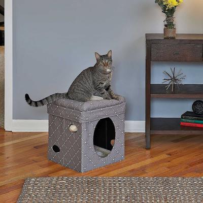 Show full view: MidWest Curious Cube Condo, Geometric Mushroom + Catty Scratch Cat Scratcher with Catnip, Small slide 5 of 10