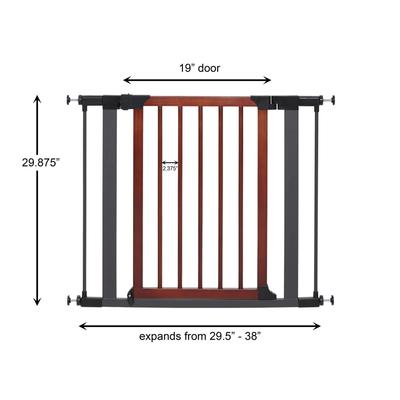 Show full view: MidWest Decorative Wood & Graphite Steel Dog & Cat Gate, 29-in slide 6 of 7