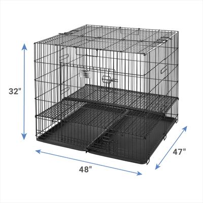 Show full view: MidWest Double Door Collapsible Wire Puppy Crate with 1 inch Floor Grid, 37 inch slide 3 of 10