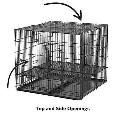 Show full view: MidWest Double Door Collapsible Wire Puppy Crate with 1 inch Floor Grid, 37 inch slide 5 of 10