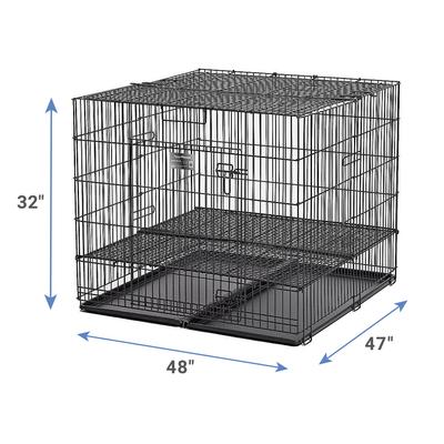 Show full view: MidWest Double Door Collapsible Wire Puppy Crate with 1 inch Floor Grid, 37 inch slide 6 of 10