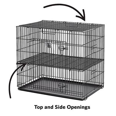 Show full view: MidWest Double Door Collapsible Wire Puppy Crate with 1/2 inch Floor Grid, 35 inch slide 5 of 10