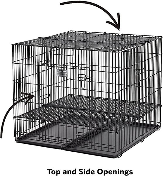 Show full view: MidWest Double Door Collapsible Wire Puppy Crate with 1/2 inch Floor Grid, 37 inch slide 5 of 10