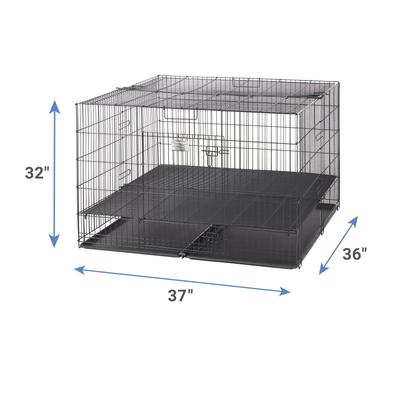 Show full view: MidWest Double Door Collapsible Wire Puppy Crate with 1/2 inch Floor Grid, 48 inch slide 3 of 10