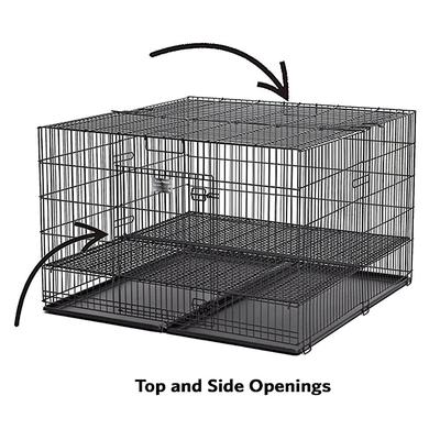 Show full view: MidWest Double Door Collapsible Wire Puppy Crate with 1/2 inch Floor Grid, 48 inch slide 5 of 10