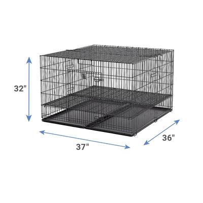 Show full view: MidWest Double Door Collapsible Wire Puppy Crate with 1/2 inch Floor Grid, 48 inch slide 6 of 10